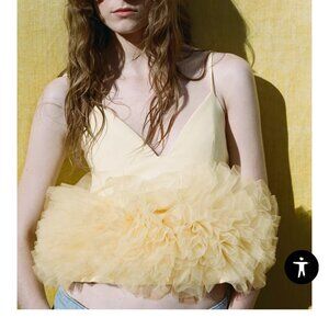 NWT ZARA stretch tulle voluminous top